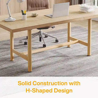 Rectangular Conference Table, 63 Inches Conference Room Table for 6 People, Modern Meeting Table