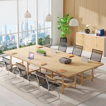 Rectangular Conference Table, 63 Inches Conference Room Table for 6 People, Modern Meeting Table