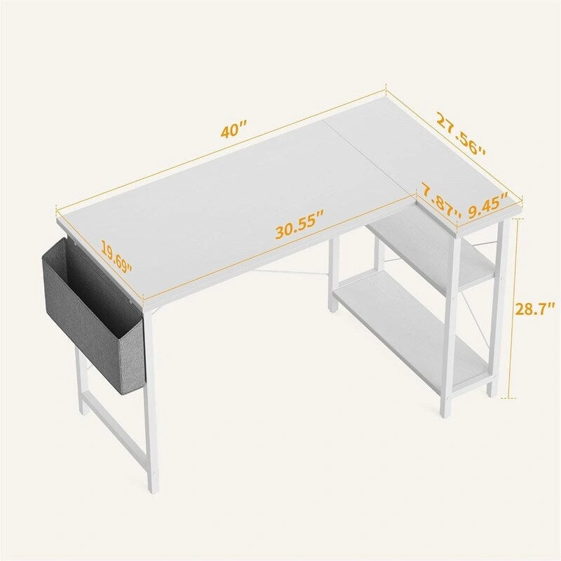 40 Inch Small L Shaped Computer Desk