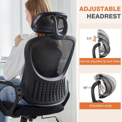 Ergonomic Office Chair, High Back Desk Chair with Headrest, Home Office Swivel Mesh Computer Chair Office Chairs