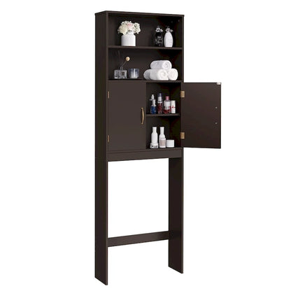 Yaheetech 2-Shelf Bathroom Organizer Over The Toilet,Double Doors