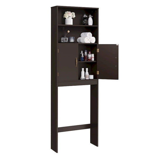 Yaheetech 2-Shelf Bathroom Organizer Over The Toilet,Double Doors
