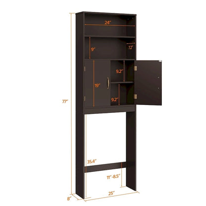 Yaheetech 2-Shelf Bathroom Organizer Over The Toilet,Double Doors