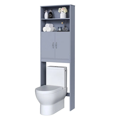 Yaheetech 2-Shelf Bathroom Organizer Over The Toilet,Double Doors