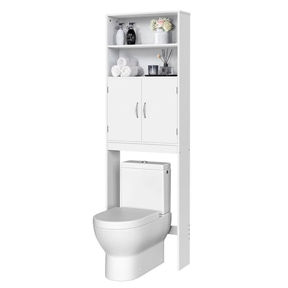 Yaheetech 2-Shelf Bathroom Organizer Over The Toilet,Double Doors