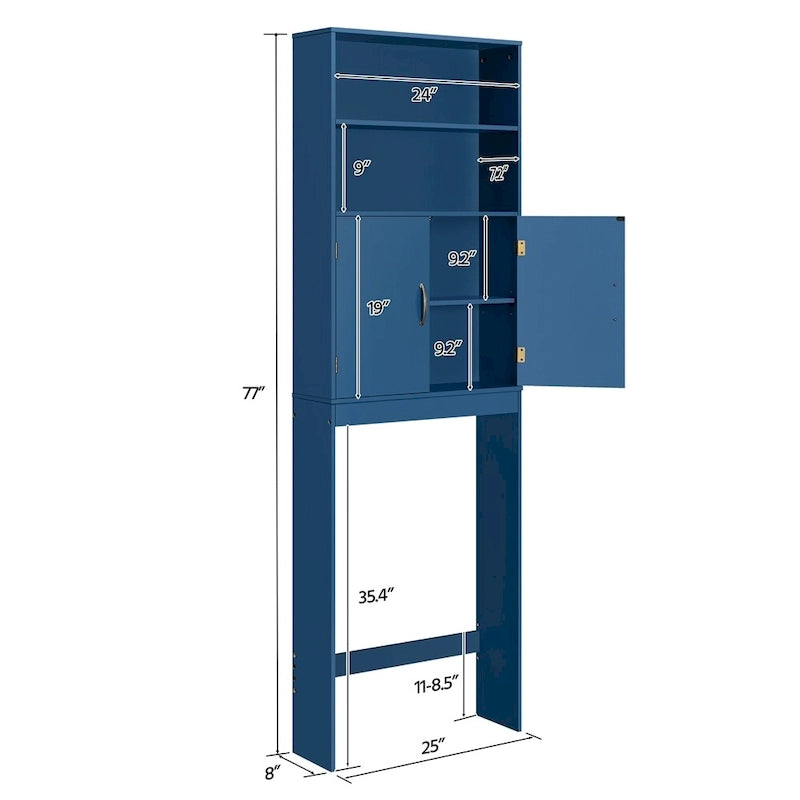 Yaheetech 2-Shelf Bathroom Organizer Over The Toilet,Double Doors