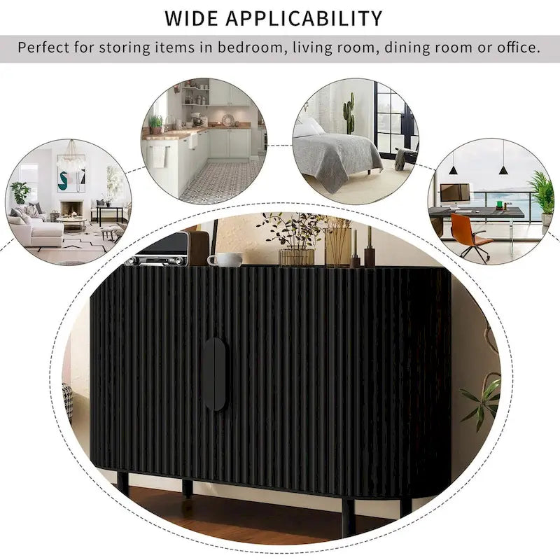 47.80 Inch high quality MDF Sideboard with Adjustable Shelves - 47.80 x 16.50