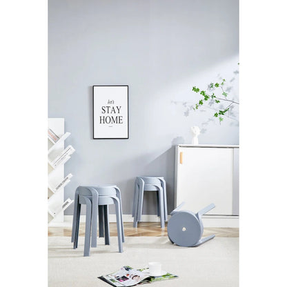 6 Pack Stackable Classroom Stools Plastic Stools Nesting Stools Colorful Round Stools Indoor Outdoor Flexible Seating Stools