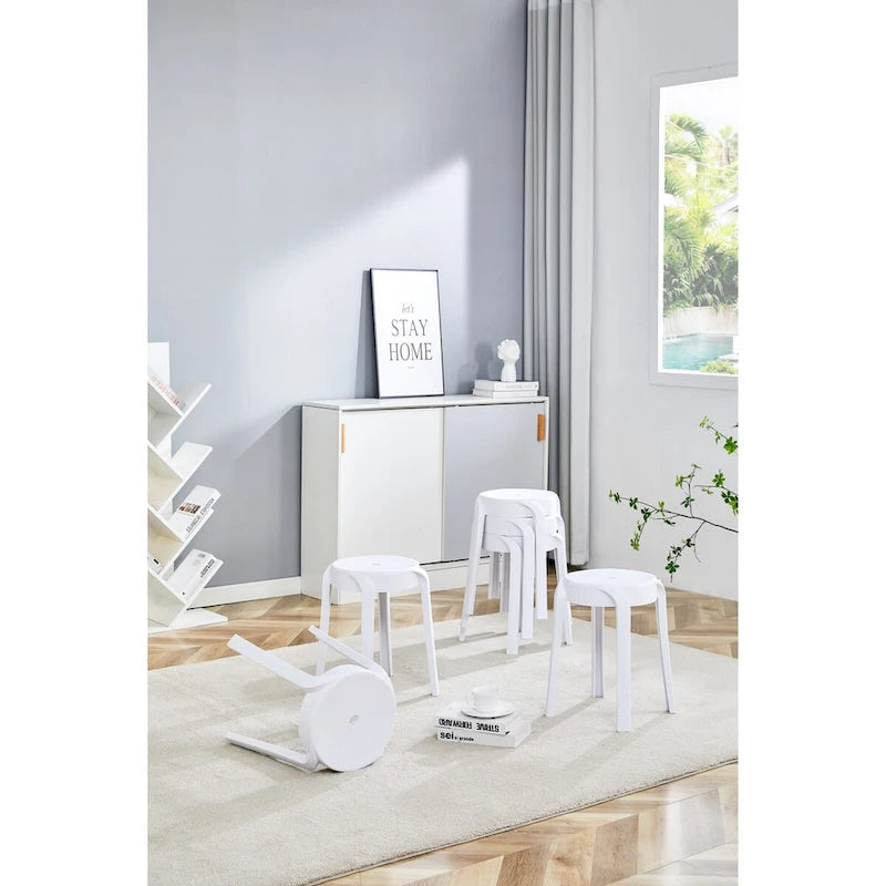 6 Pack Stackable Classroom Stools Plastic Stools Nesting Stools Colorful Round Stools Indoor Outdoor Flexible Seating Stools