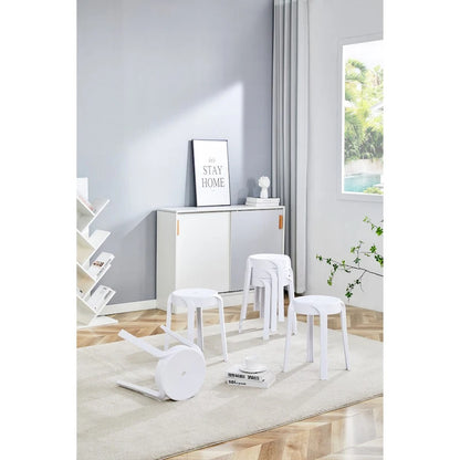 6 Pack Stackable Classroom Stools Plastic Stools Nesting Stools Colorful Round Stools Indoor Outdoor Flexible Seating Stools