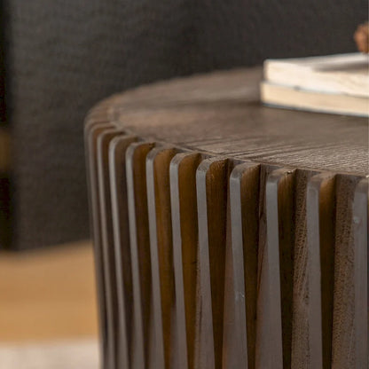 Nesting Coffee Table Set with Vertical Textured Embossed Design (Set of 2)