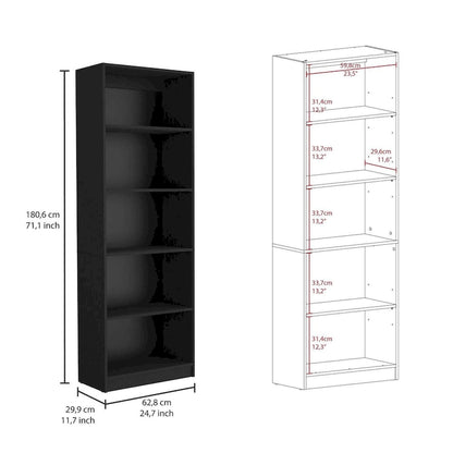 Home 4 Shelves Bookcase with Multi-Tiered Storage