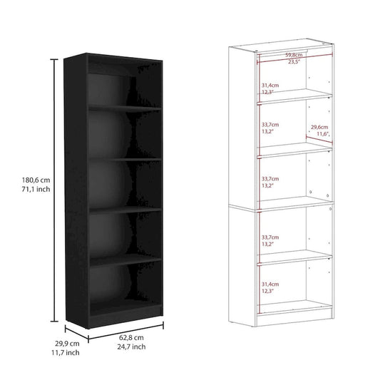 Home 4 Shelves Bookcase with Multi-Tiered Storage