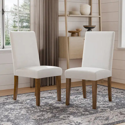 Furniture of America Drystan Rustic Ivory Padded Fabric Dining Chairs (Set of 2)