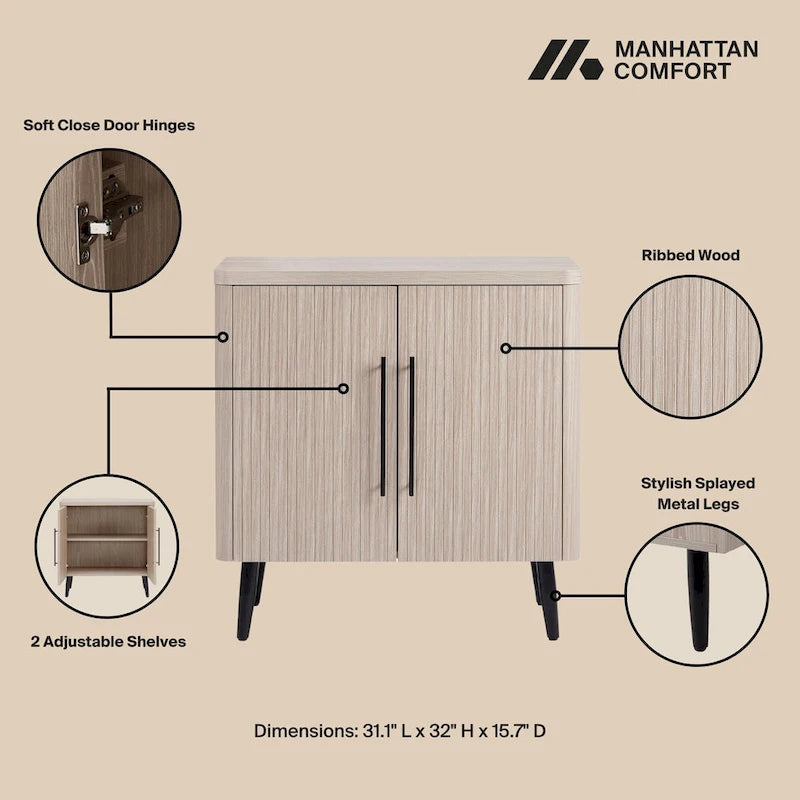 Manhattan Comfort Mid Century- Modern Jodie Accent Cabinet