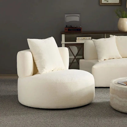 Modern 2 in 1 Sectional Curved Rotatable Sofa Couch, Swivel 360 Comfy 4-Seat Upholstered Sofa
