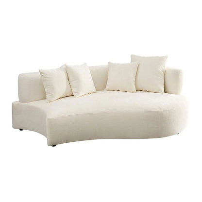 Modern 2 in 1 Sectional Curved Rotatable Sofa Couch, Swivel 360 Comfy 4-Seat Upholstered Sofa