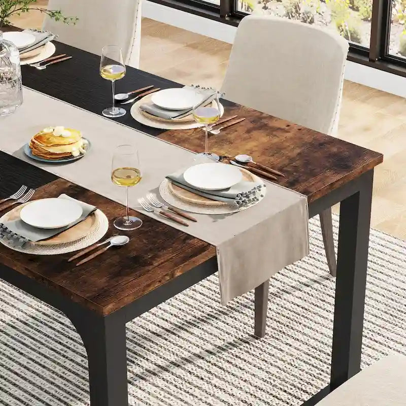 63 Industrial Dining Table for 4-6, Kitchen Table for Dinning Room - 63 L x 31.5 W x 29.53 H