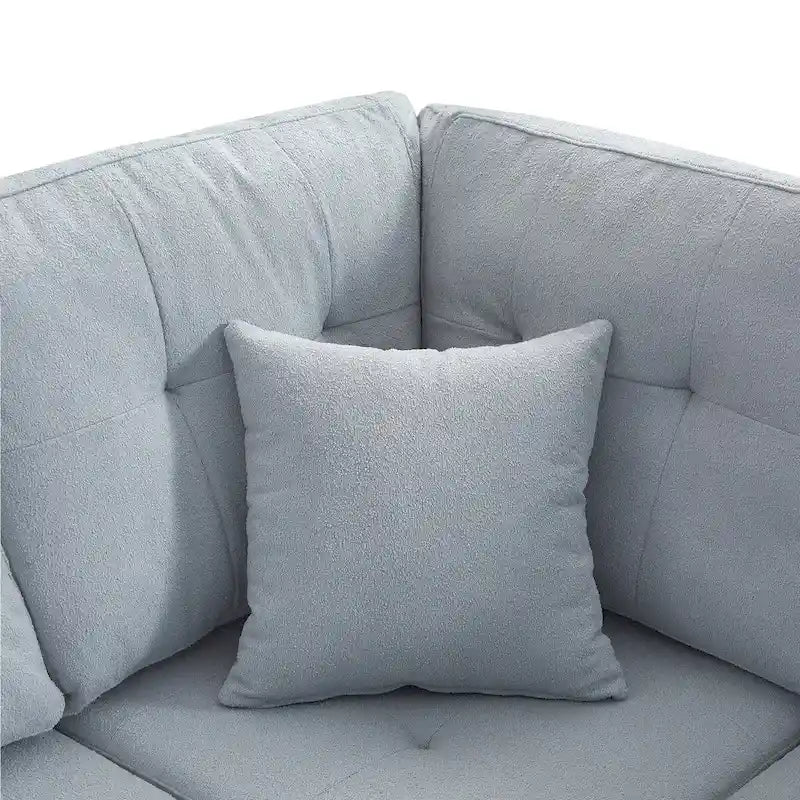 Merax Linen L-shaped Modular Sectional Sofa with Cushions