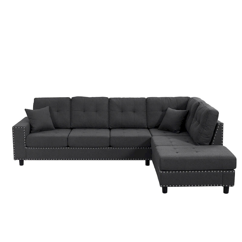 Merax Linen L-shaped Modular Sectional Sofa with Cushions