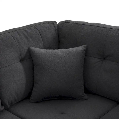 Merax Linen L-shaped Modular Sectional Sofa with Cushions