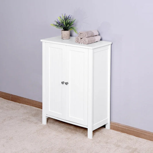 Bathroom Floor Storage Cabinet with Double Door